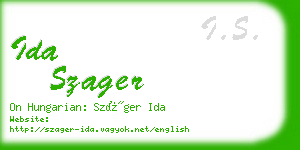 ida szager business card